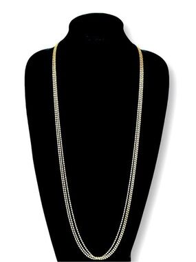 JOAN RIVERS Classics Collection 3-Strand Gold Ball Bead Necklace NEW